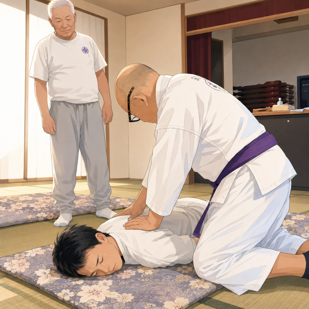 皇法指圧の施術イメージイラスト